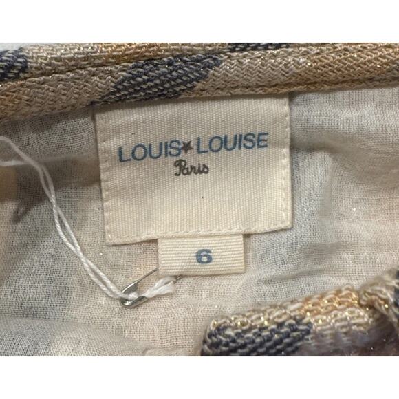 Louis Louise Paris Striped Metallic Romper Girls Size 6 Shimmer Button Front - Picture 5 of 8